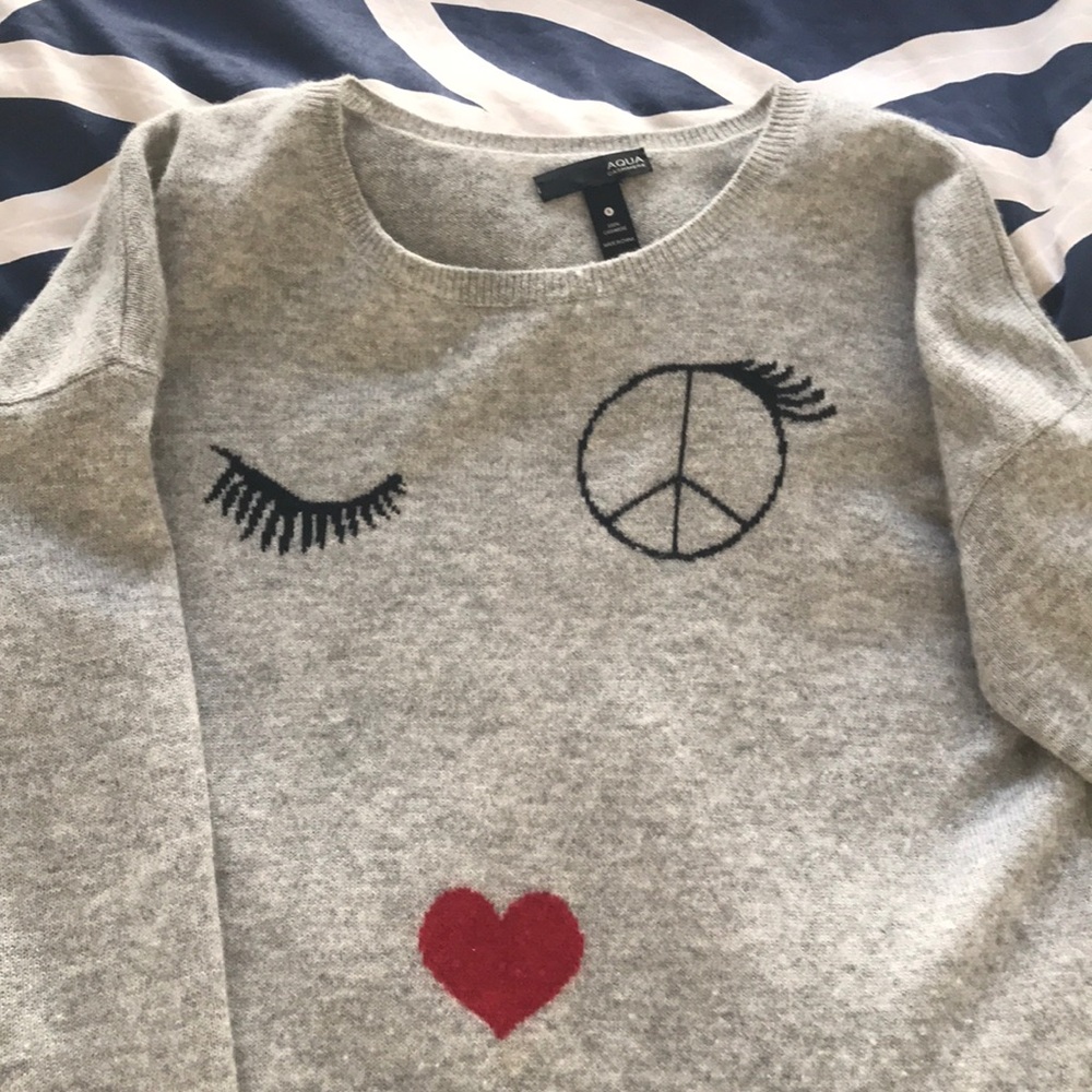 Aqua cashmere sweater